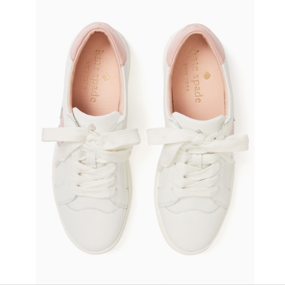 Kate Spade White Rose Sneakers Sizes 8 9 10 11 - Picture 4 of 5